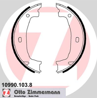 Zimmermann 10990.103.8 - Комплект спирачна челюст, ръчна спирачка vvparts.bg