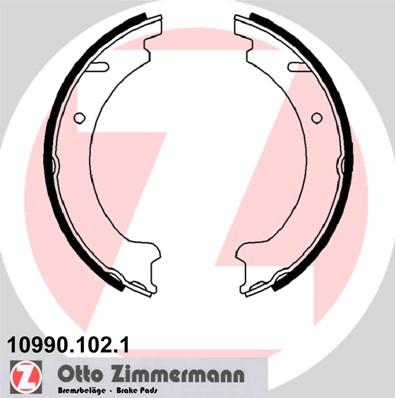 Zimmermann 10990.102.1 - Комплект спирачна челюст, ръчна спирачка vvparts.bg