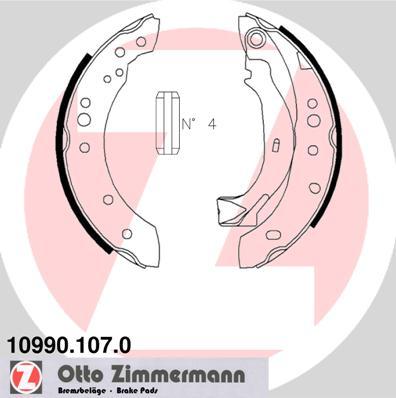 Zimmermann 10990.107.0 - Комплект спирачна челюст vvparts.bg