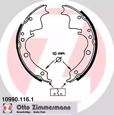 Zimmermann 10990.116.1 - Комплект спирачна челюст vvparts.bg