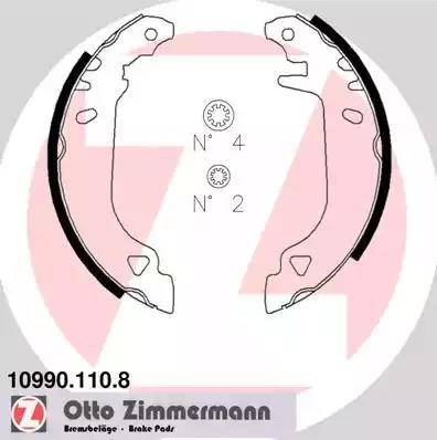 Zimmermann 10990.110.8 - Комплект спирачна челюст vvparts.bg