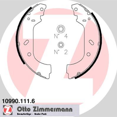 Zimmermann 10990.111.6 - Комплект спирачна челюст vvparts.bg