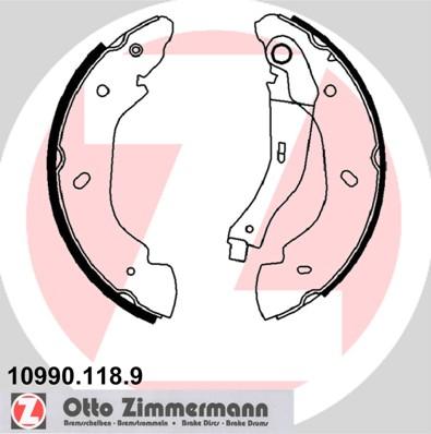 Zimmermann 10990.118.9 - Комплект спирачна челюст vvparts.bg