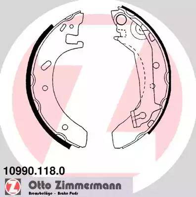 Zimmermann 10990.118.0 - Комплект спирачна челюст vvparts.bg