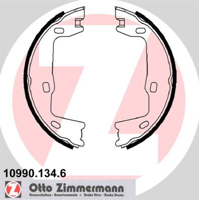 Zimmermann 10990.134.6 - Комплект спирачна челюст, ръчна спирачка vvparts.bg