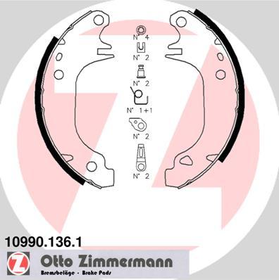 Zimmermann 10990.136.1 - Комплект спирачна челюст vvparts.bg