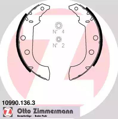 Zimmermann 10990.136.3 - Комплект спирачна челюст vvparts.bg