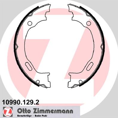 Zimmermann 10990.129.2 - Комплект спирачна челюст, ръчна спирачка vvparts.bg