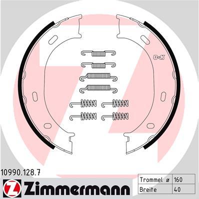 Zimmermann 10990.128.7 - Комплект спирачна челюст, ръчна спирачка vvparts.bg