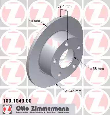 Zimmermann 100.1040.00 - Спирачен диск vvparts.bg