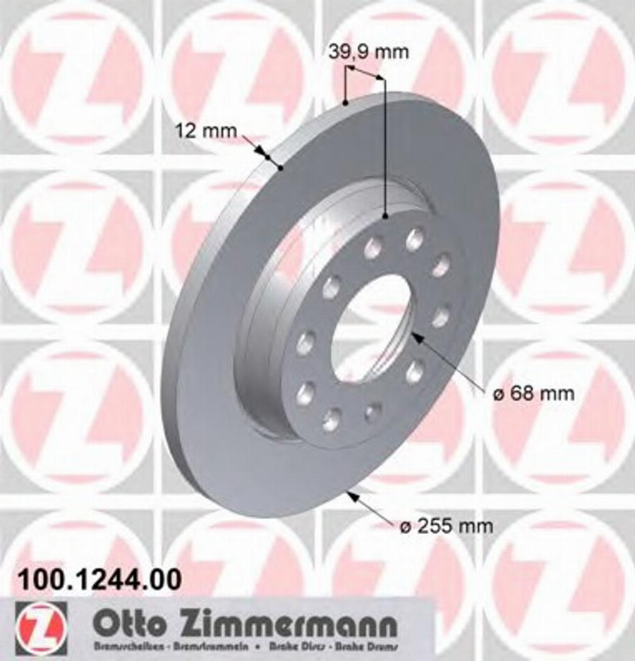 Zimmermann 100 1244 00 - Спирачен диск vvparts.bg