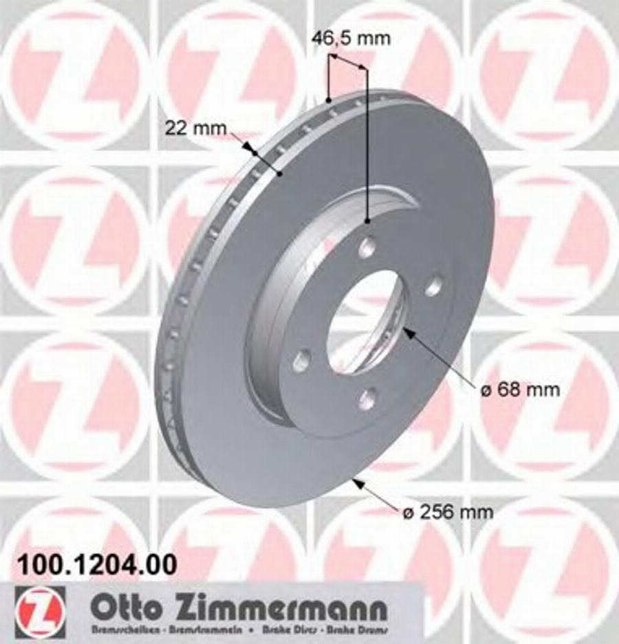 Zimmermann 100 1204 00 - Спирачен диск vvparts.bg