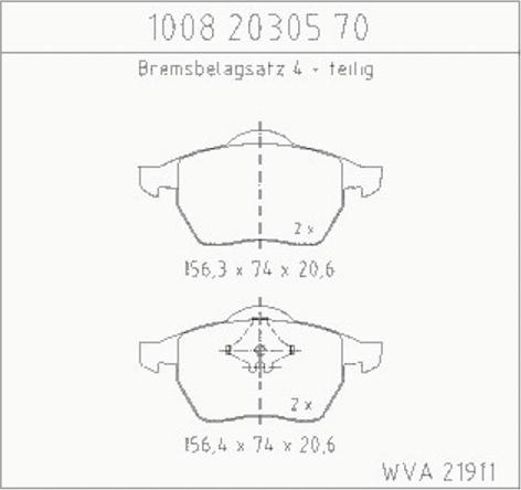 Zimmermann 10082030570 - Комплект спирачно феродо, дискови спирачки vvparts.bg