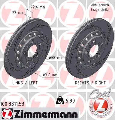 Zimmermann 100.3311.53 - Спирачен диск vvparts.bg