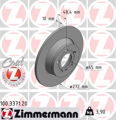 Zimmermann 100.3371.20 - Спирачен диск vvparts.bg