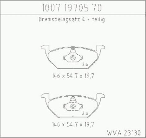 Zimmermann 10071970570 - Комплект спирачно феродо, дискови спирачки vvparts.bg