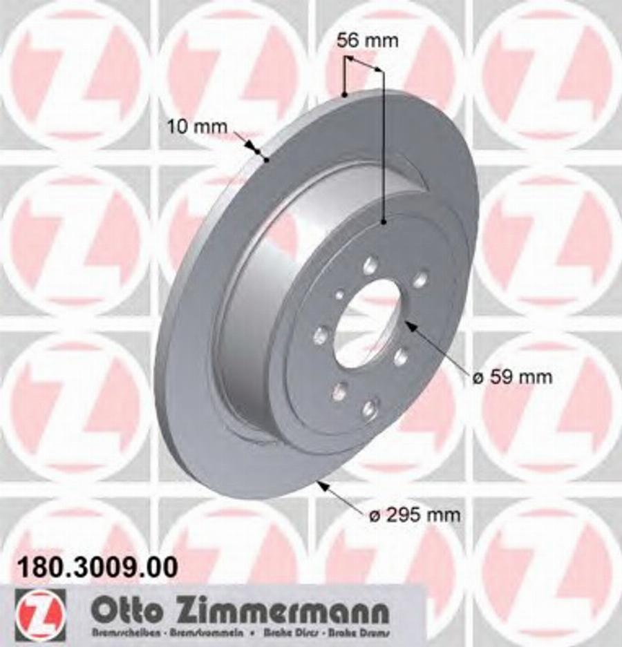 Zimmermann 180 3009 00 - Спирачен диск vvparts.bg