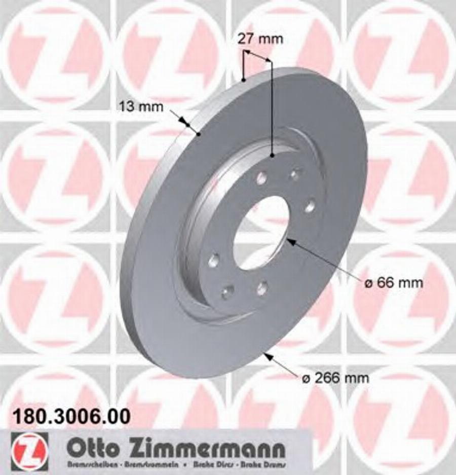 Zimmermann 180.3006.00 - Спирачен диск vvparts.bg