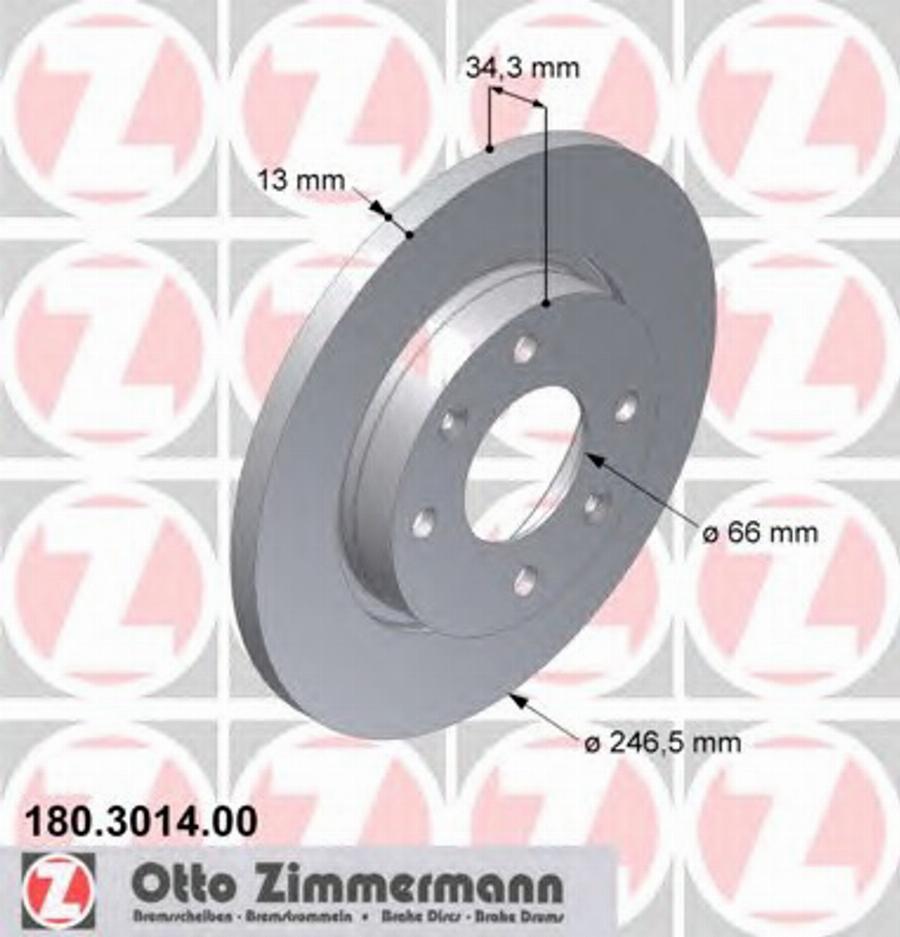 Zimmermann 180.3014.00 - Спирачен диск vvparts.bg