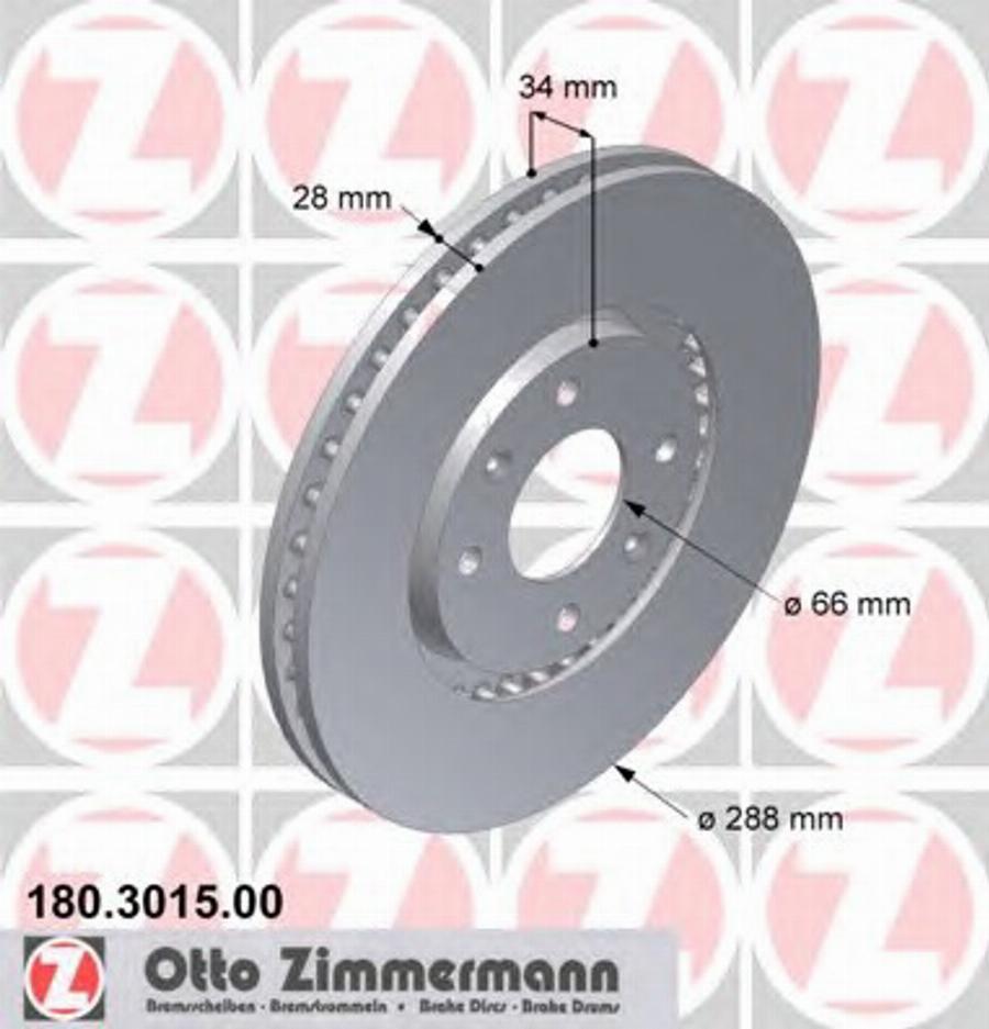 Zimmermann 180 3015 00 - Спирачен диск vvparts.bg