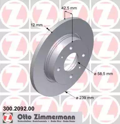Zimmermann 300.2092.00 - Спирачен диск vvparts.bg