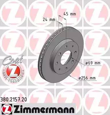 Zimmermann 380.2157.20 - Спирачен диск vvparts.bg