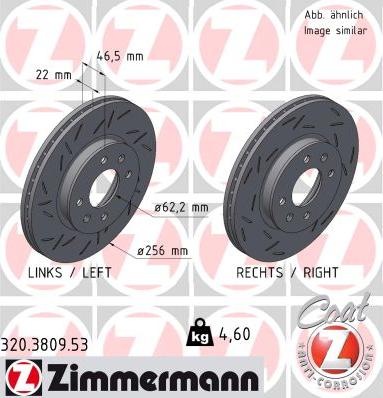Zimmermann 320.3809.53 - Спирачен диск vvparts.bg