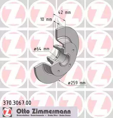 Zimmermann 370.3067.00 - Спирачен диск vvparts.bg