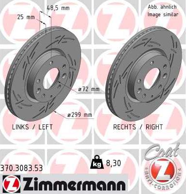 Zimmermann 370.3083.53 - Спирачен диск vvparts.bg