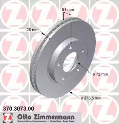 Zimmermann 370.3073.00 - Спирачен диск vvparts.bg