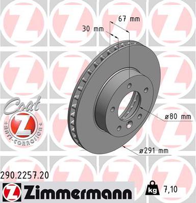 Zimmermann 290.2257.20 - Спирачен диск vvparts.bg