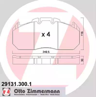 Zimmermann 29131.300.1 - Комплект спирачно феродо, дискови спирачки vvparts.bg