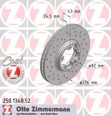 Zimmermann 250.1348.52 - Спирачен диск vvparts.bg