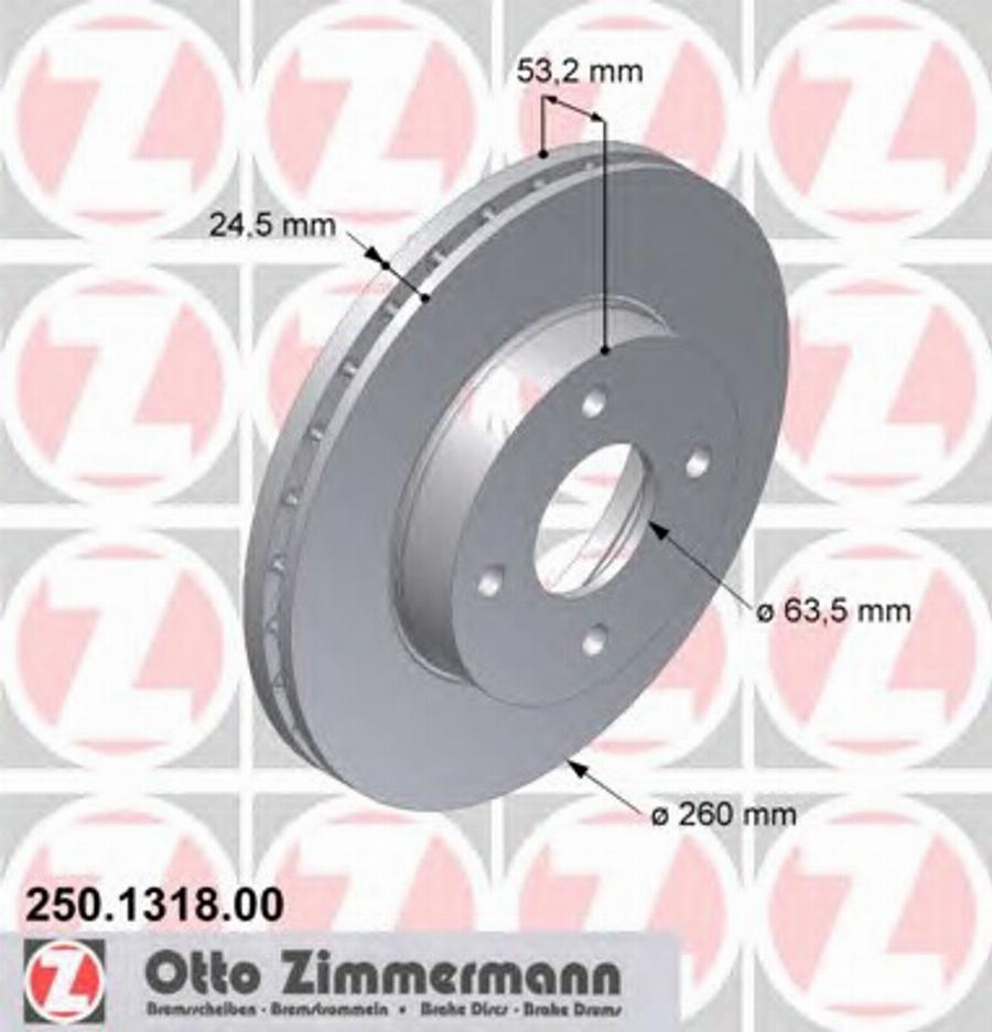 Zimmermann 250131800 - Спирачен диск vvparts.bg