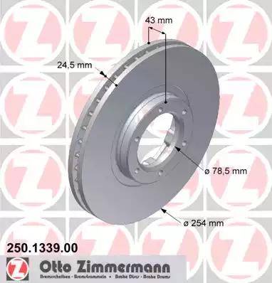 Zimmermann 250.1339.00 - Спирачен диск vvparts.bg