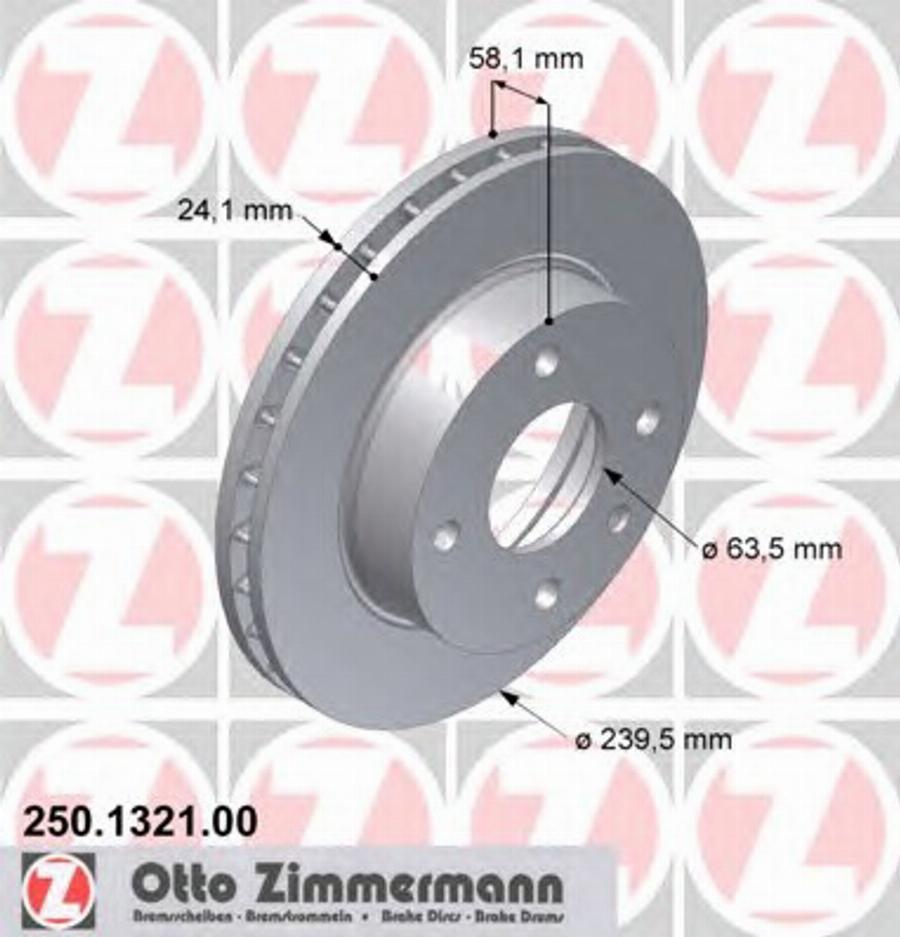 Zimmermann 250.1321.00 - Спирачен диск vvparts.bg