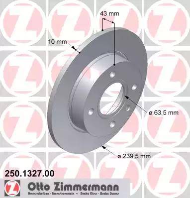 Zimmermann 250.1327.00 - Спирачен диск vvparts.bg