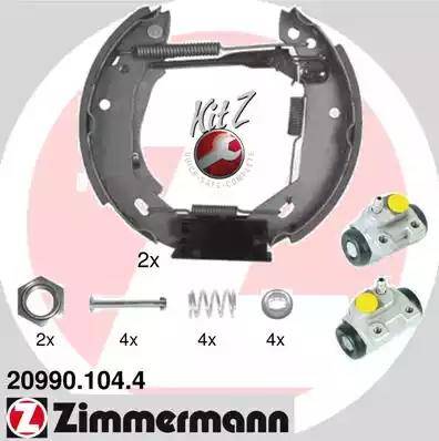 Zimmermann 20990.104.4 - Комплект спирачна челюст vvparts.bg