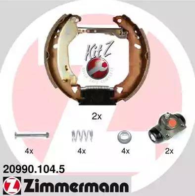 Zimmermann 20990.104.5 - Комплект спирачна челюст vvparts.bg