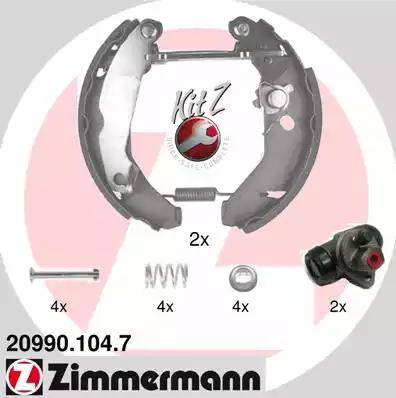 Zimmermann 20990.104.7 - Комплект спирачна челюст vvparts.bg