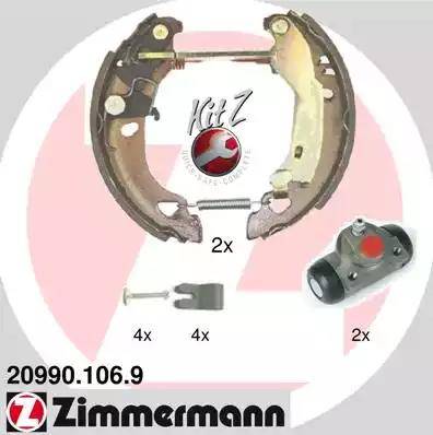 Zimmermann 20990.106.9 - Комплект спирачна челюст vvparts.bg