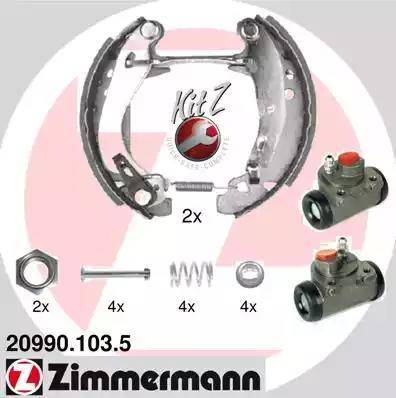 Zimmermann 20990.103.5 - Комплект спирачна челюст vvparts.bg