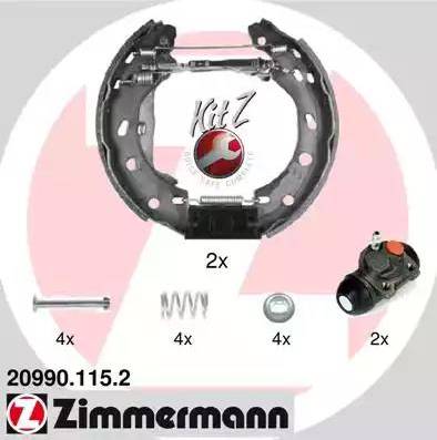 Zimmermann 20990.115.2 - Комплект спирачна челюст vvparts.bg