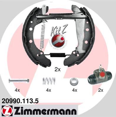 Zimmermann 20990.113.5 - Комплект спирачна челюст vvparts.bg