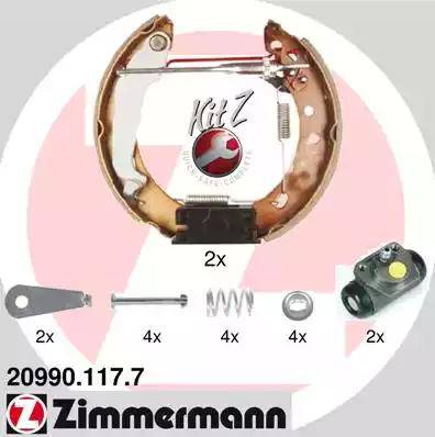 Zimmermann 20990.117.7 - Комплект спирачна челюст vvparts.bg