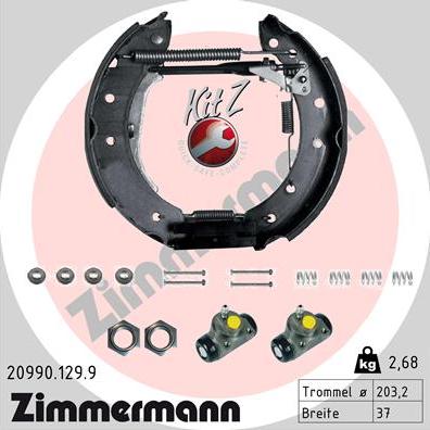 Zimmermann 20990.129.9 - Комплект спирачна челюст vvparts.bg