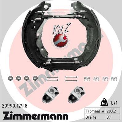 Zimmermann 20990.129.8 - Комплект спирачна челюст vvparts.bg