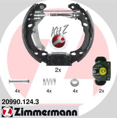 Zimmermann 20990.124.3 - Комплект спирачна челюст vvparts.bg