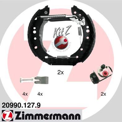 Zimmermann 20990.127.9 - Комплект спирачна челюст vvparts.bg