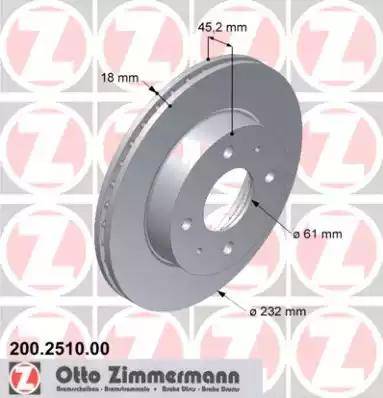 Zimmermann 200.2510.00 - Спирачен диск vvparts.bg